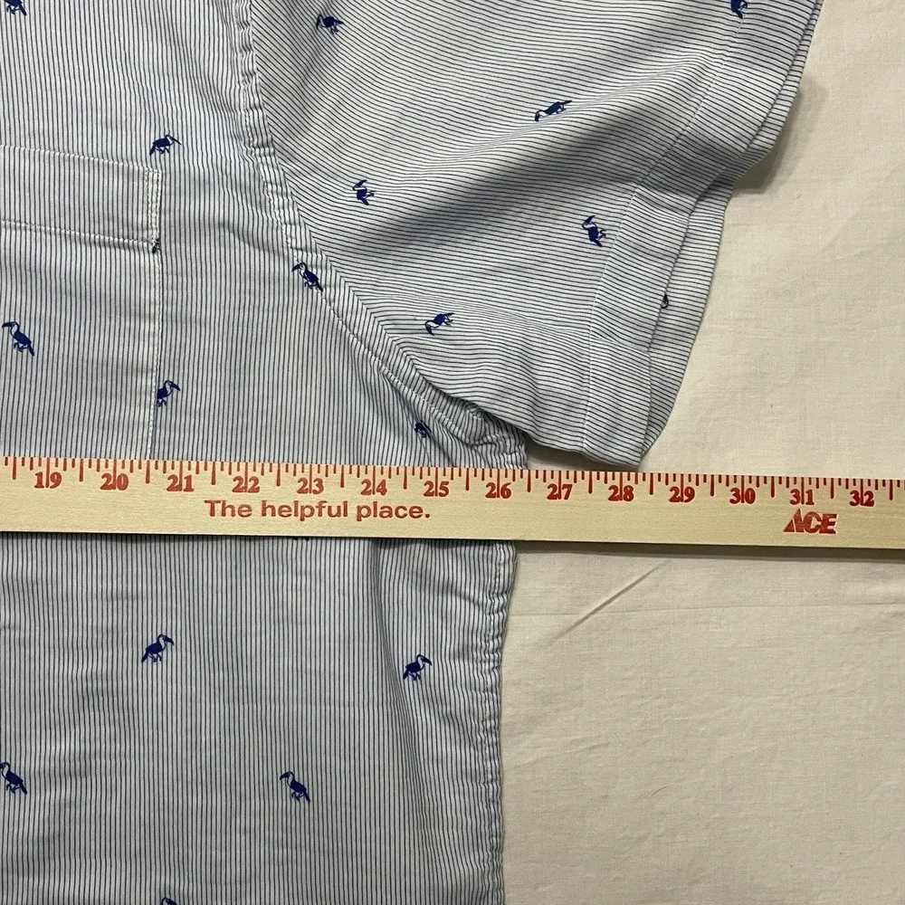 Banana Republic‎ Slim Fit XXL Blue Stripe Tucan Short Sleeve Shirt Summer 2021